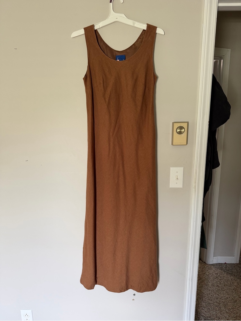 Vintage Sleeveless Brown Maxi Dress - Classic Tank Style